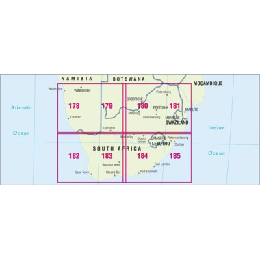 Keymap South-Africa, 8 pages cartography, Scale 1:2.750.000